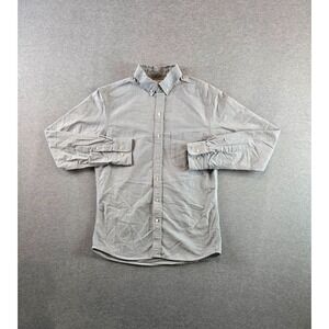 Gustin Chambray  Button Up Shirt Mens Medium Gray Long Sleeve Preppy Oxford